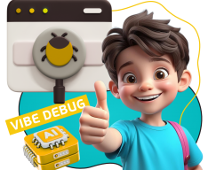 Тестирование & Vibe Debug. Охотники за багами - КИБЕРшкола программирования для детей, компьютерные курсы для школьников, начинающих и подростков - KIBERone г. Осиново
