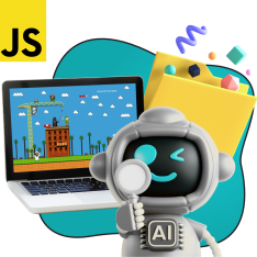 Язык программирования JavaScript + AI. Проектное обучение + геймификация + AI-помощники - КИБЕРшкола программирования для детей, компьютерные курсы для школьников, начинающих и подростков - KIBERone г. Осиново